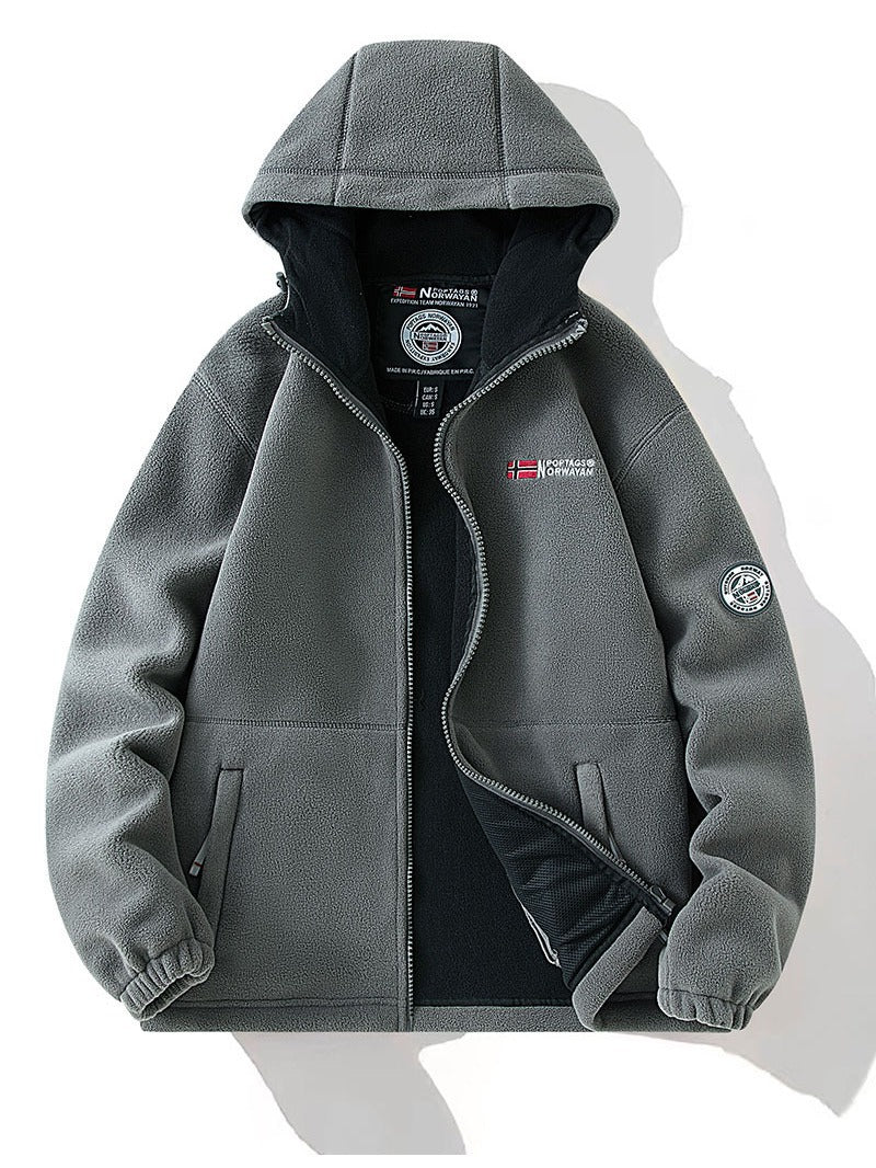 Unisex Hooded Fleece Jacket with warming Microfleece lining, continuous zipper and elastic cuffs Mune Fashion