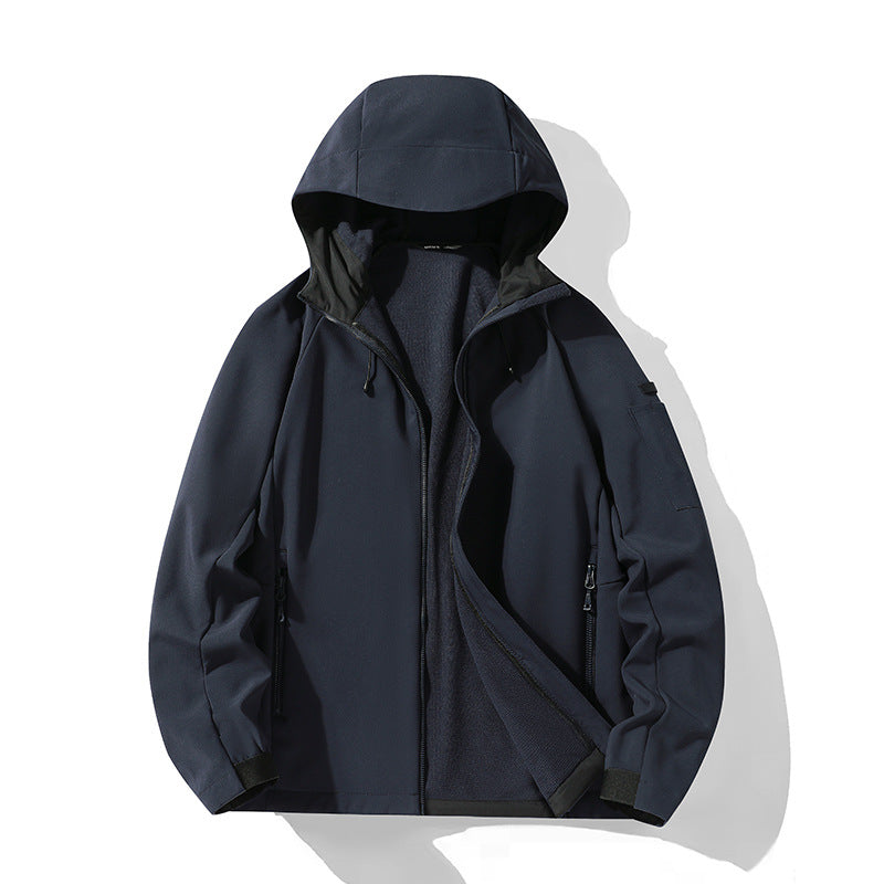Women's softshell jacket with hood and fleece lining, windproof water-repellent Mune Fashion
