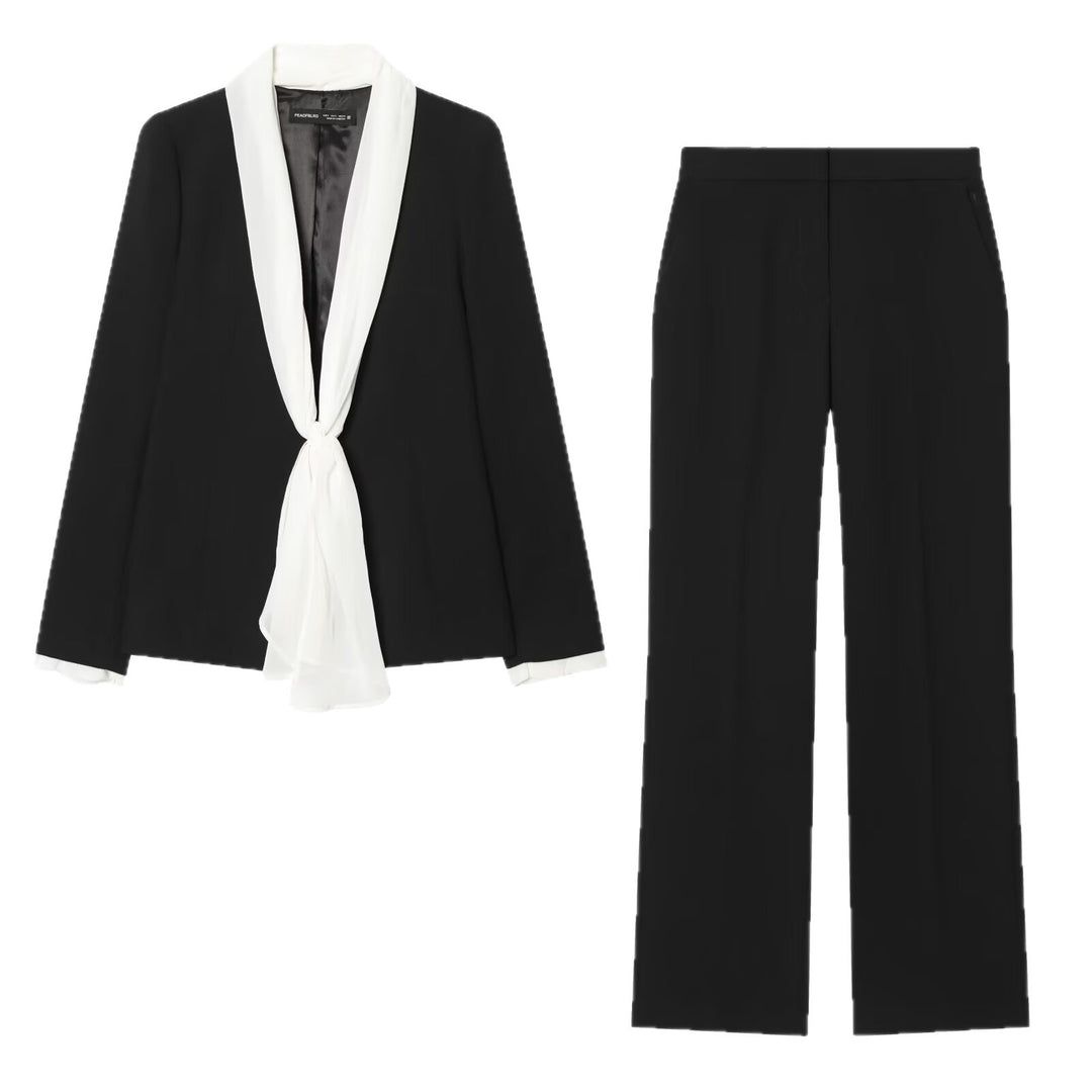 Women's Loose High-Waist Pants with Elastic Waistband, Crease and Side Pockets Mune Fashion