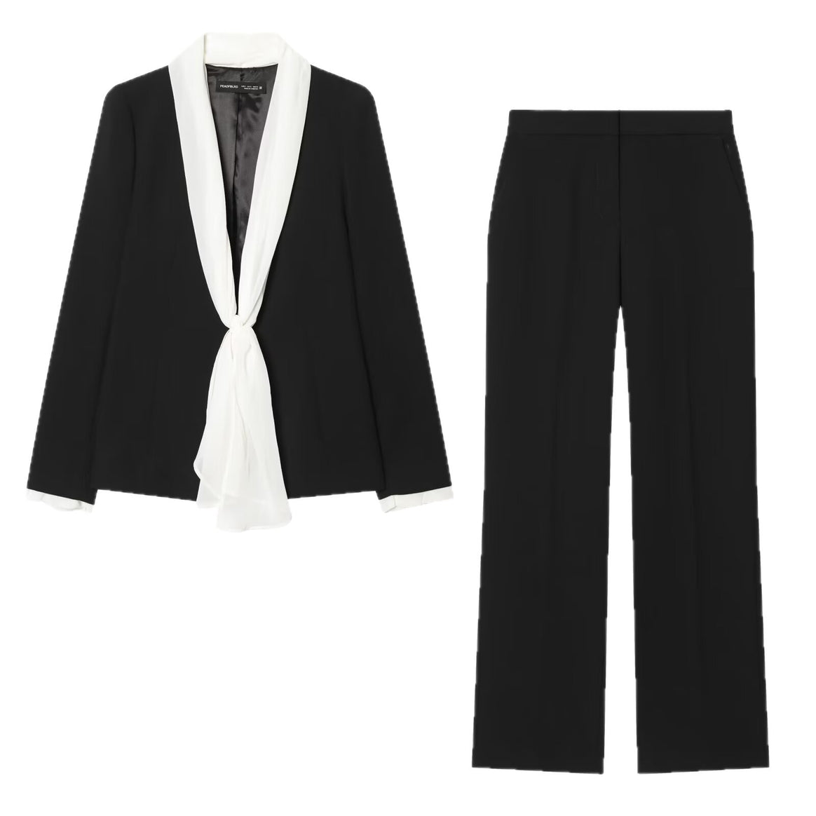Women's Loose High-Waist Pants with Elastic Waistband, Crease and Side Pockets Mune Fashion