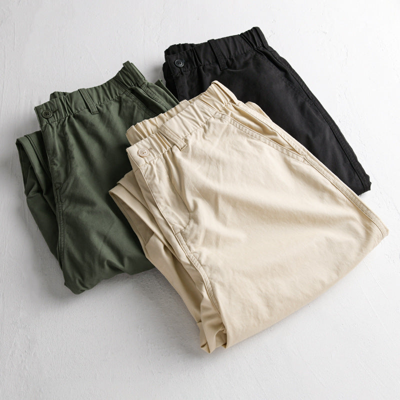 Men's casual chino pants with elastic waistband, drawstring, and tapered leg Mune Fashion