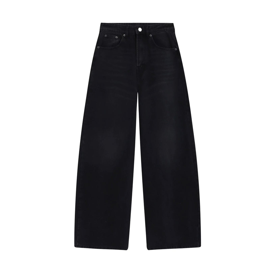 Women's High-Waist Denim Jeans with Wide Leg and Five-Pocket Design Mune Fashion