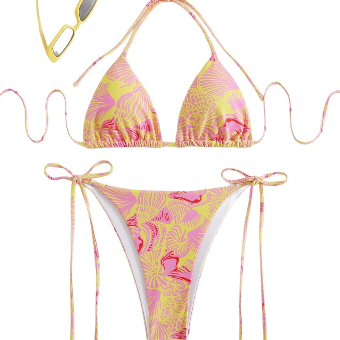 Ladies Triangle Bikini Set with Side Lacing Details Mune Fashion