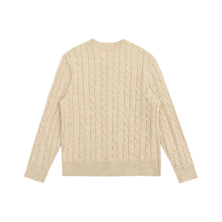 Women's knit cardigan with cable pattern and round neckline Mune Fashion