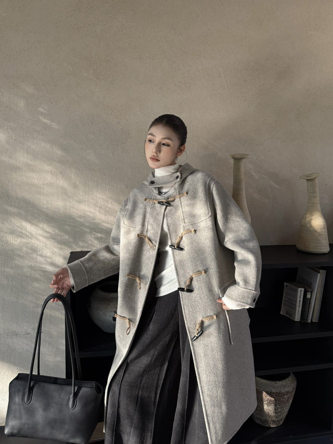 Women's wool duffle coat with toggle closures and oversized fit Mune Fashion