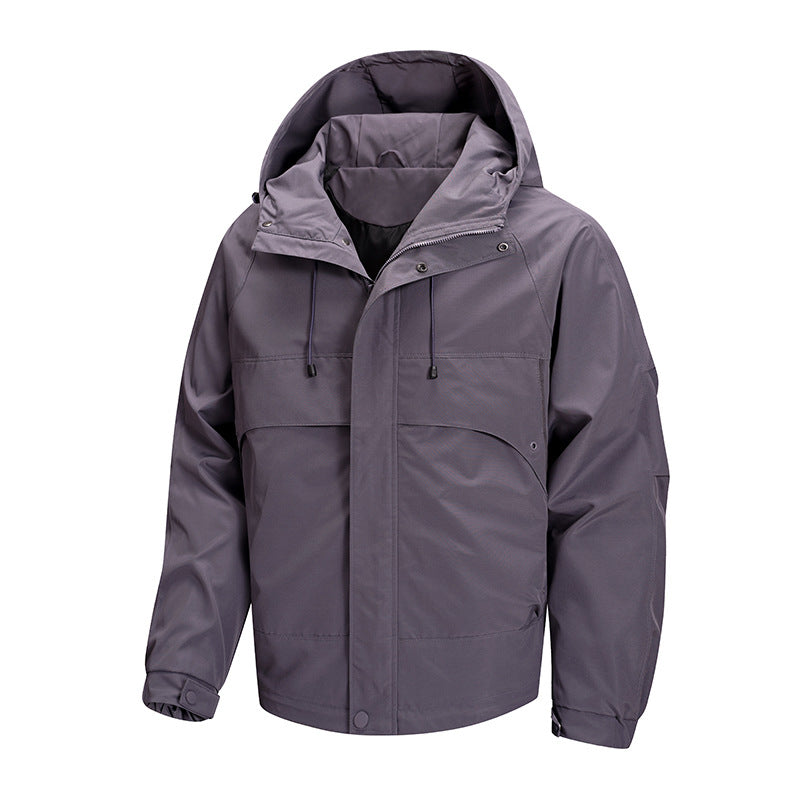 Men's urban all-weather hybrid jacket with quilted inner lining, adjustable hood, and concealed zip pockets Mune Fashion