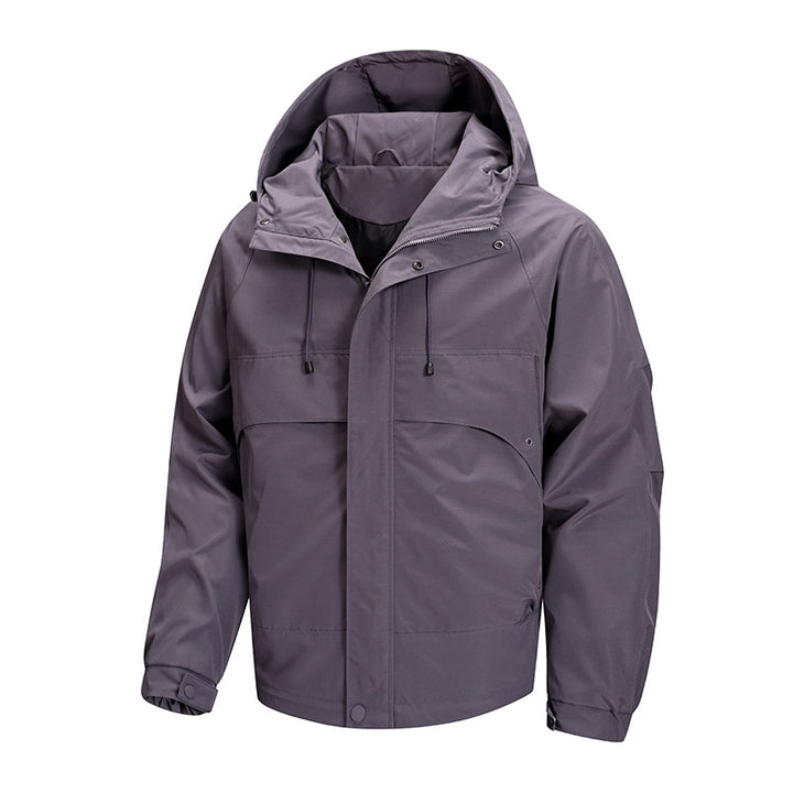 Men's urban all-weather hybrid jacket with quilted inner lining, adjustable hood, and concealed zip pockets Mune Fashion