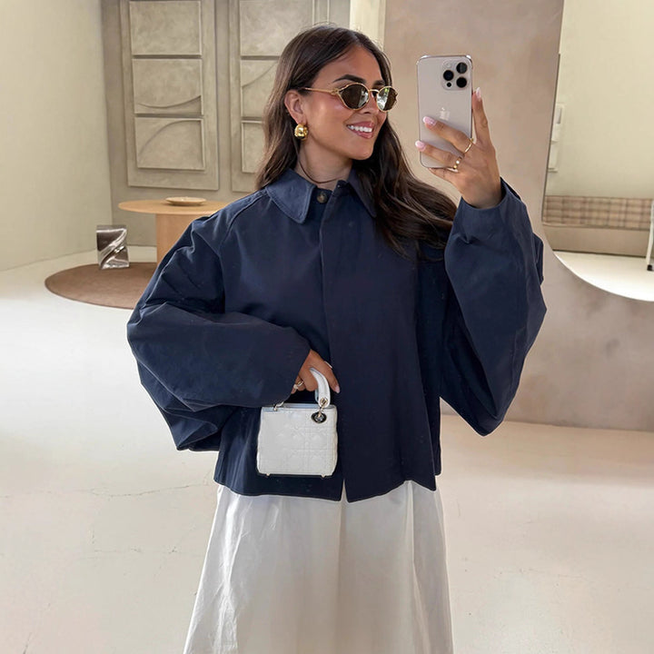 Women Boxy Cropped Short Jacket with Voluminous Balloon Sleeves Mune Fashion