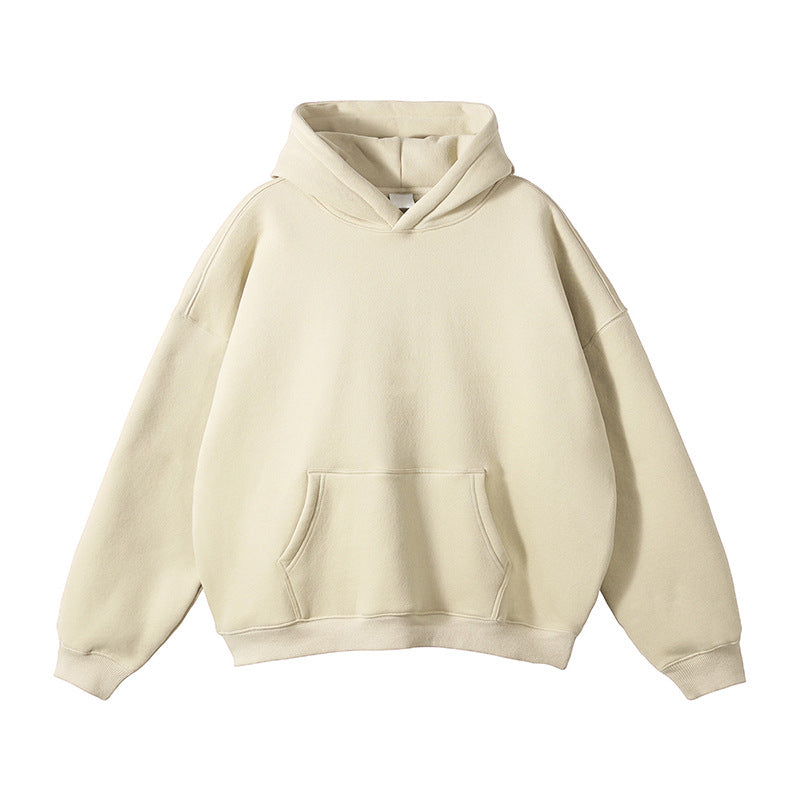 Unisex Simple Oversized Hoodie with Soft Fleece Inner Side and Deep Raglan Seam Mune Fashion