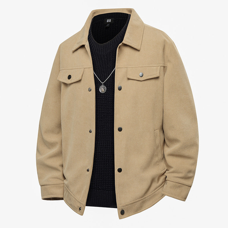 Men's trucker jacket in suede look with snap button closure and chest pockets Mune Fashion