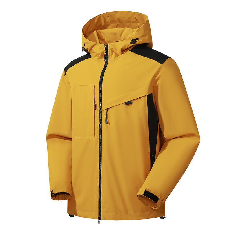 Men's technical softshell jacket with hood, diagonal chest pocket and multi-pocket zipper pockets Mune Fashion