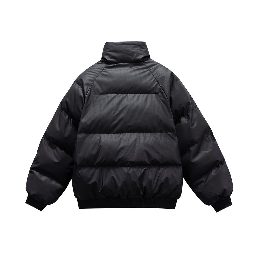 Women's Oversize Quilted Jacket with High Stand-up Collar and Ribbed Cuffs Mune Fashion