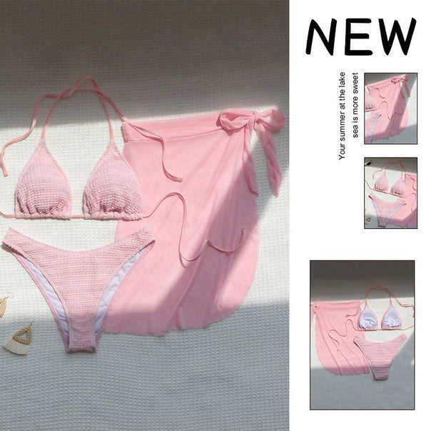 Women Triangle Bikini with airy wrap skirt Mune Fashion