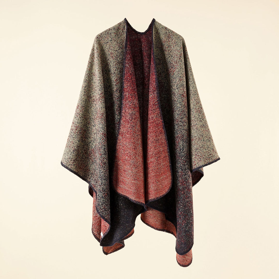 Women Jacquard Poncho with Paisley pattern Mune Fashion