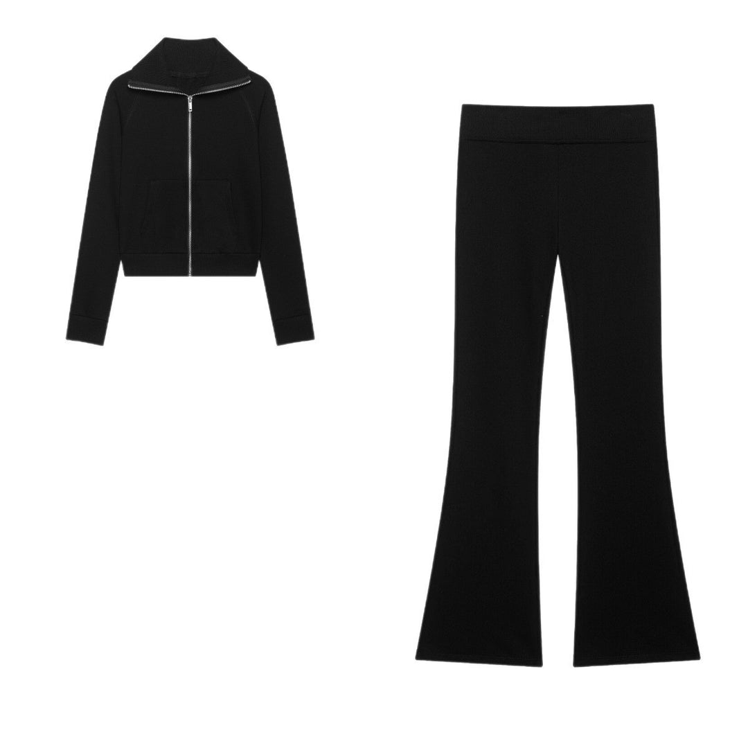 Women High-Waisted Stretch Flared Pants with Wide Flare and Elastic Waistband Mune Fashion