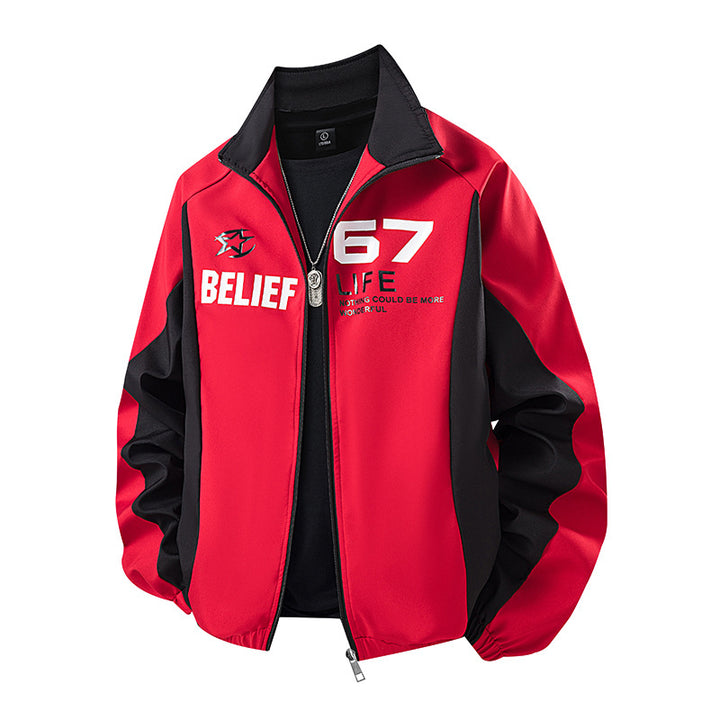 Men's Sporty Transition Jacket with Zipper and Practical Pockets Mune Fashion