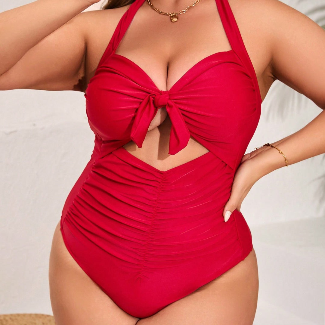 Women's One-Piece Swimsuit with Refined Knotted Design Mune Fashion