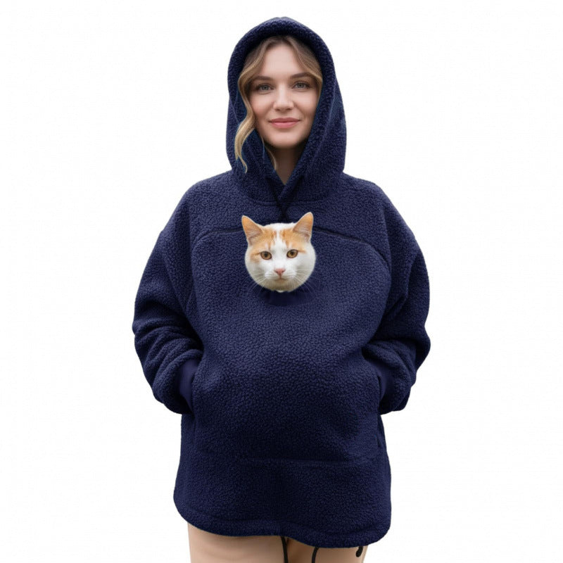 Women’s hoodie with integrated cat cave and extra soft fleece Mune Fashion