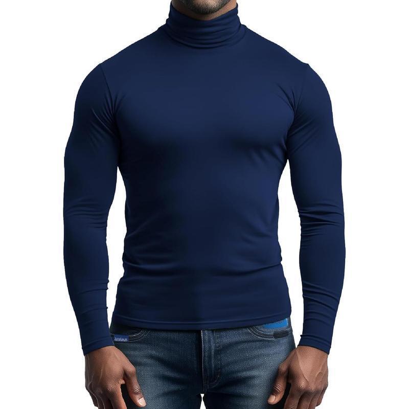 Men's tight-fitting turtleneck long-sleeve shirt made of stretch jersey with a close-fitting cut Mune Fashion