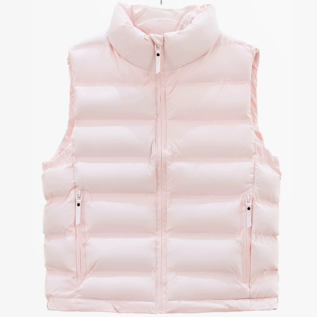 Men's Quilted Down Vest with High Stand Collar and Wind-/Water-Repellent Outer Fabric Mune Fashion