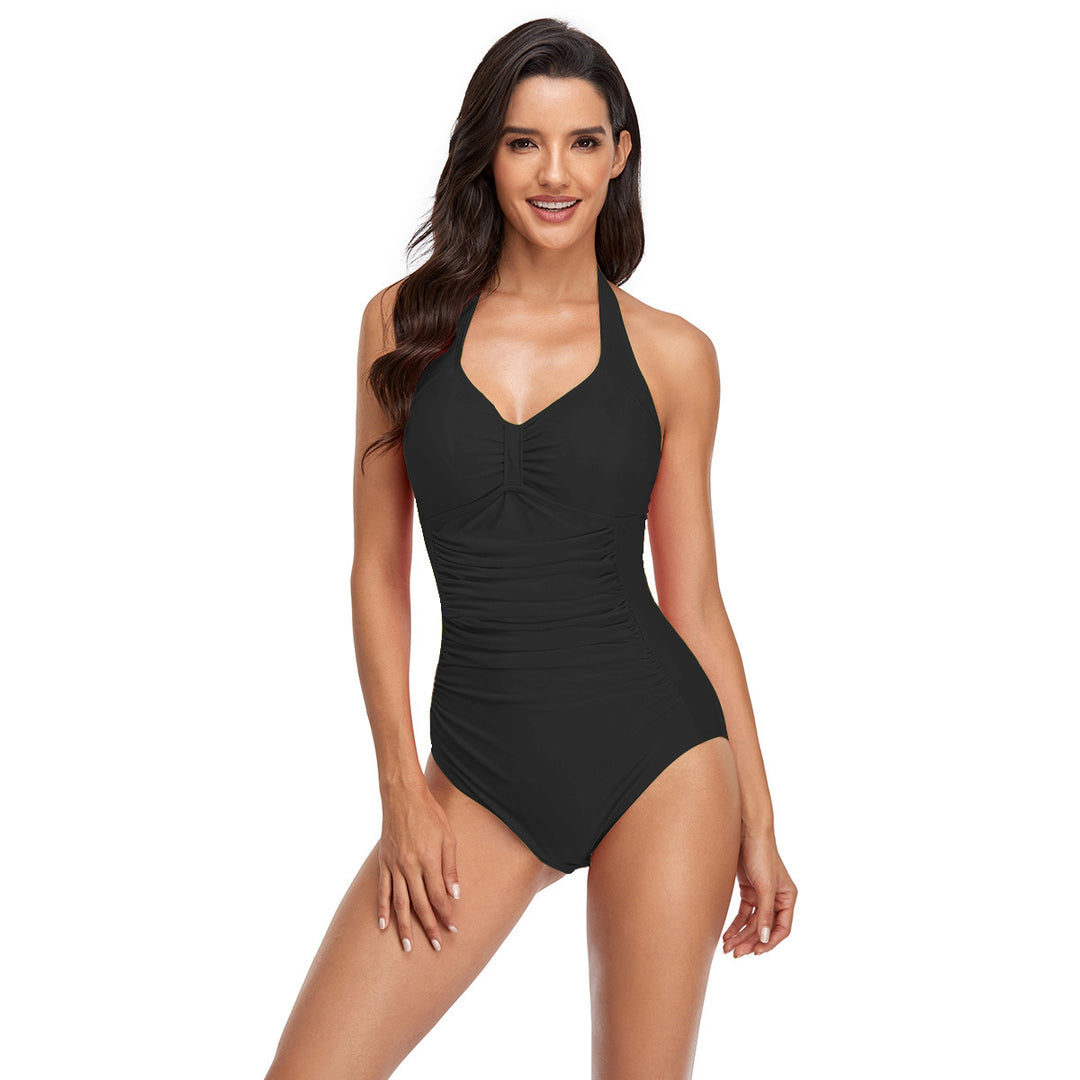 Women's one-piece swimsuit with figure-flattering cut and deep V-neck Mune Fashion