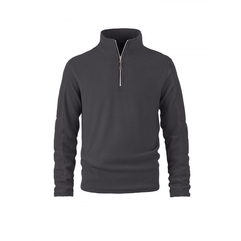 Men's fleece pullover with half zip and stand-up collar Mune Fashion