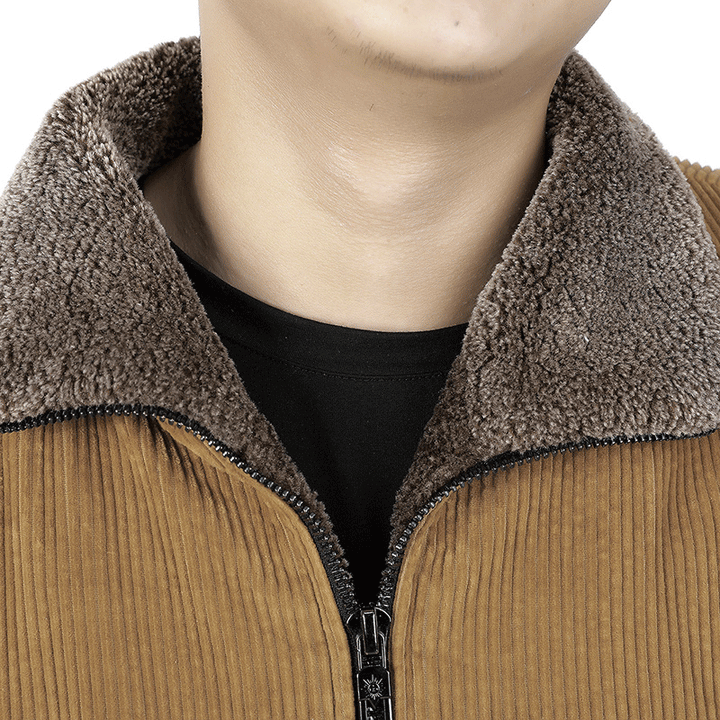 Men's Casual Cord Jacket with Fleece Lining Mune Fashion