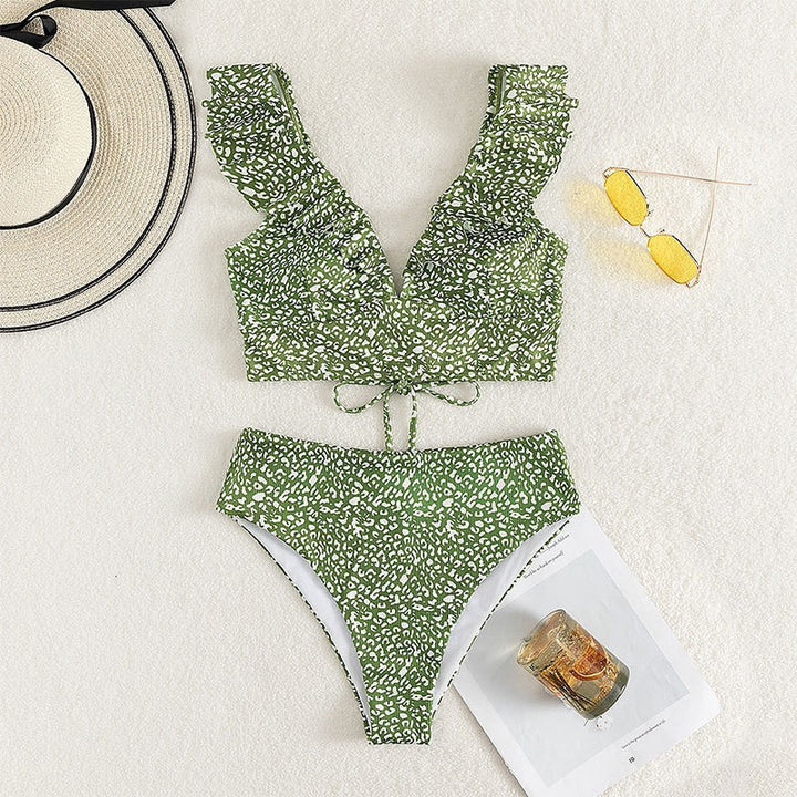 Women's bikini with elegant ruffle design and high-cut bottoms Mune Fashion