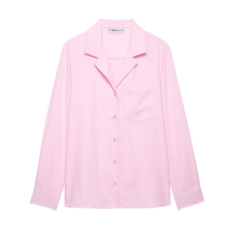 Men's Relaxed-Fit Long Sleeve Shirt with Notched Collar and Chest Pocket Mune Fashion