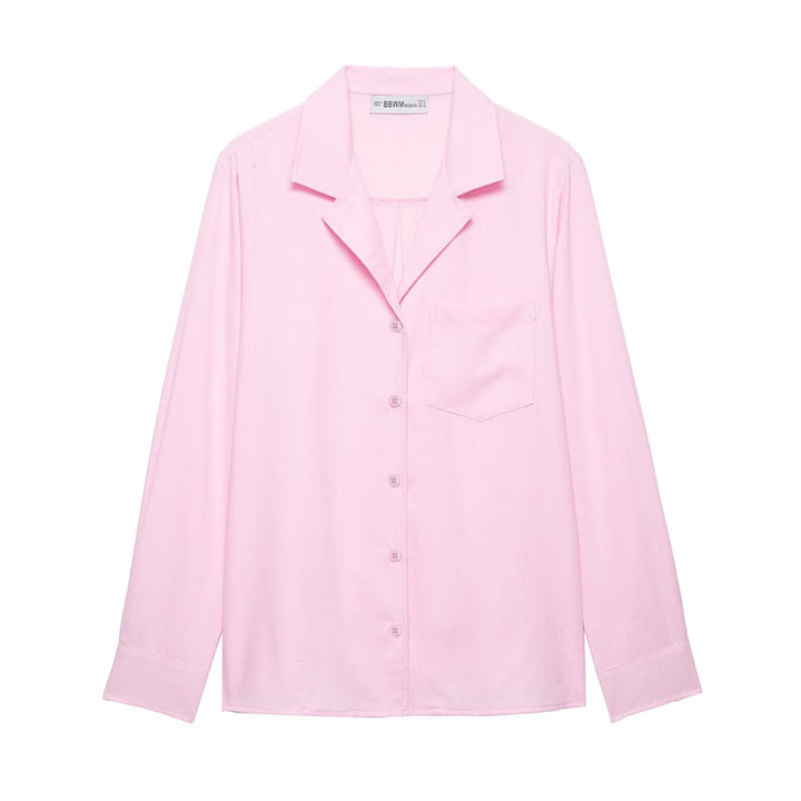 Men's Relaxed-Fit Long Sleeve Shirt with Notched Collar and Chest Pocket Mune Fashion