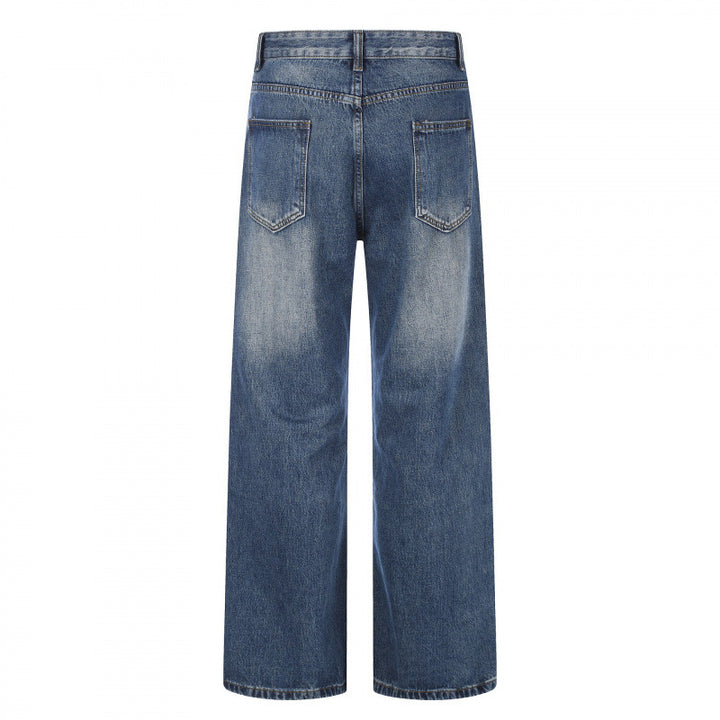 Women High-waist jeans with wide leg and vintage wash Mune Fashion