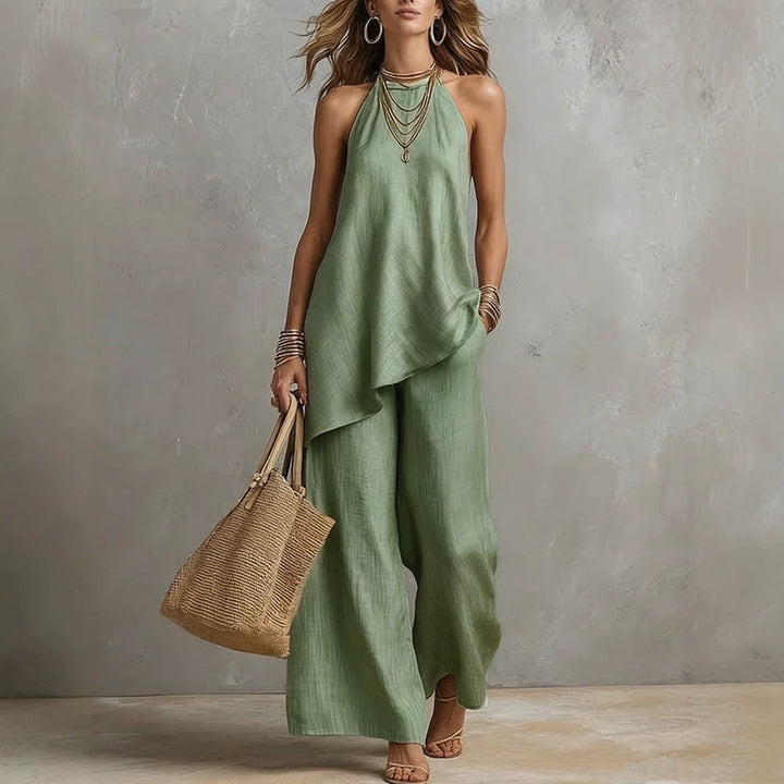 Women airy jumpsuit with asymmetrical cut Mune Fashion