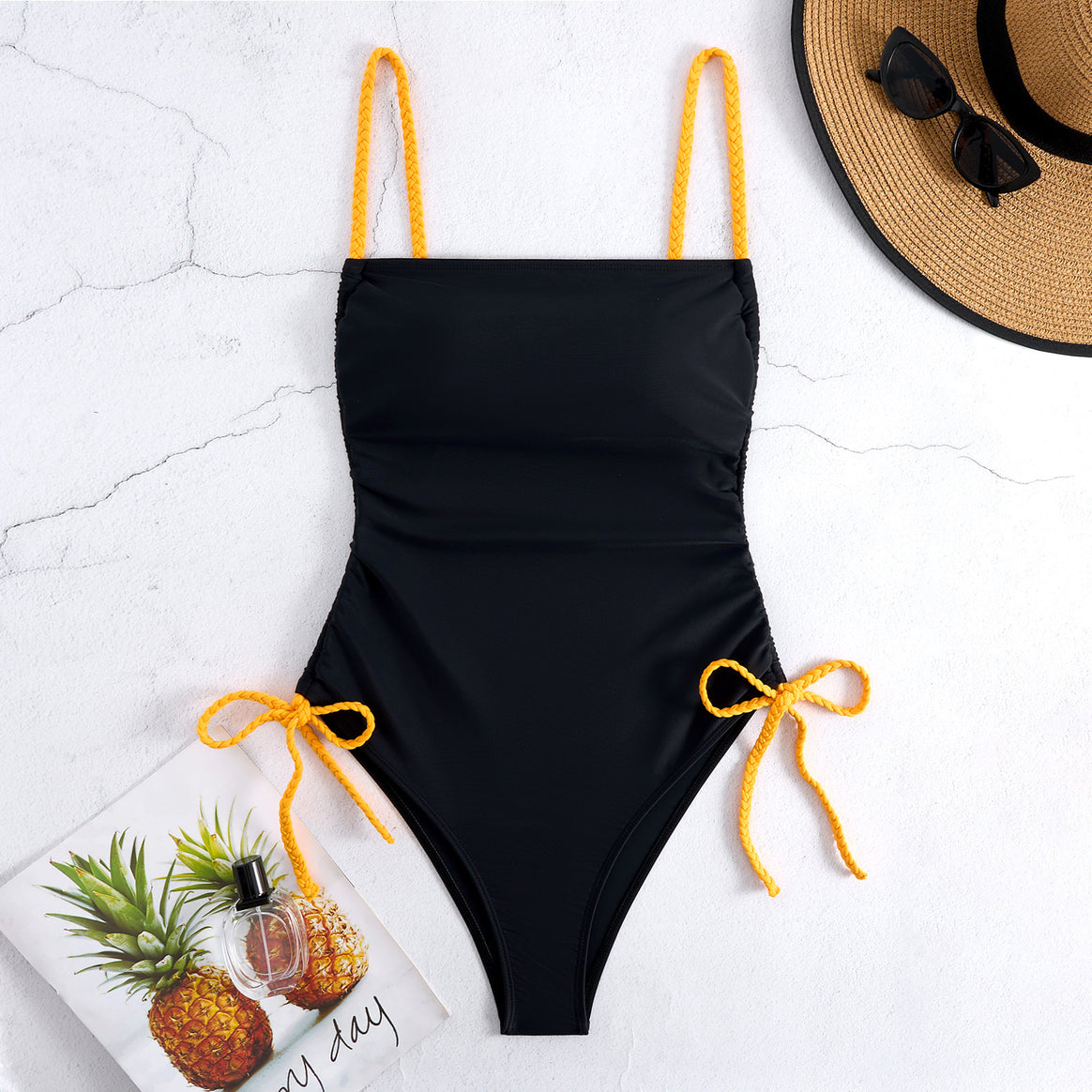 Ladies one-piece swimsuit with adjustable ties Mune Fashion