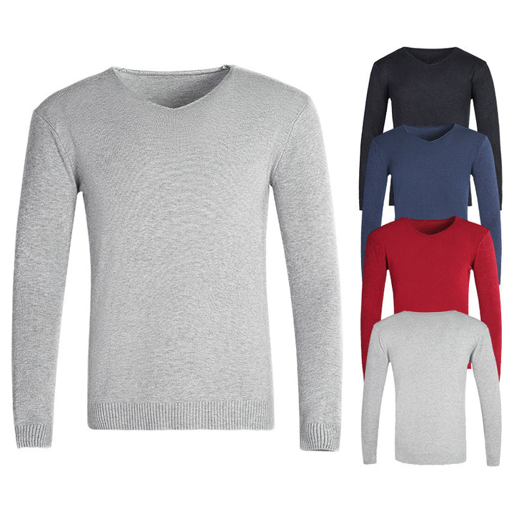 Men's fine V-neck sweater made of cotton-merino blend with a slim silhouette Mune Fashion