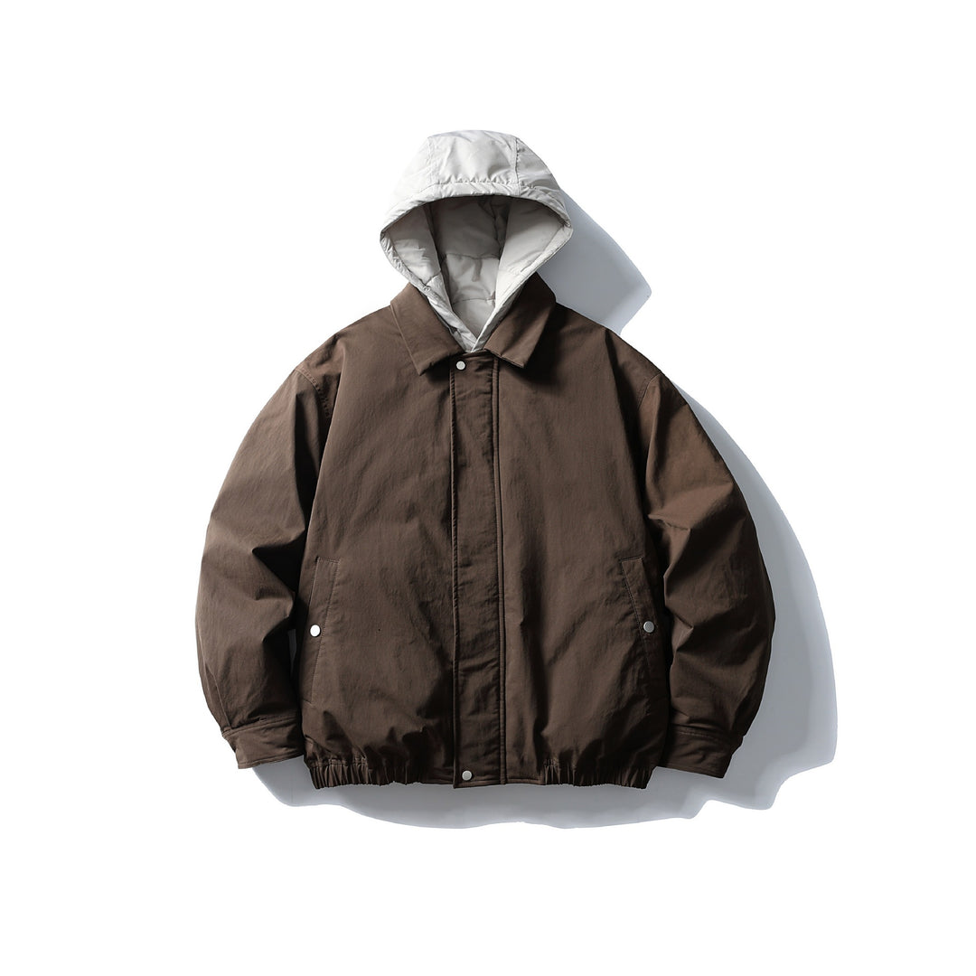Men's padded transitional jacket with contrasting hood and elastic hem Mune Fashion