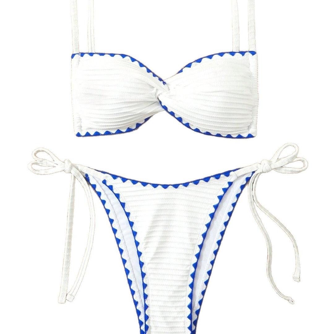 Women's Triangle Bikini with Decorative Ruffle Hem Mune Fashion