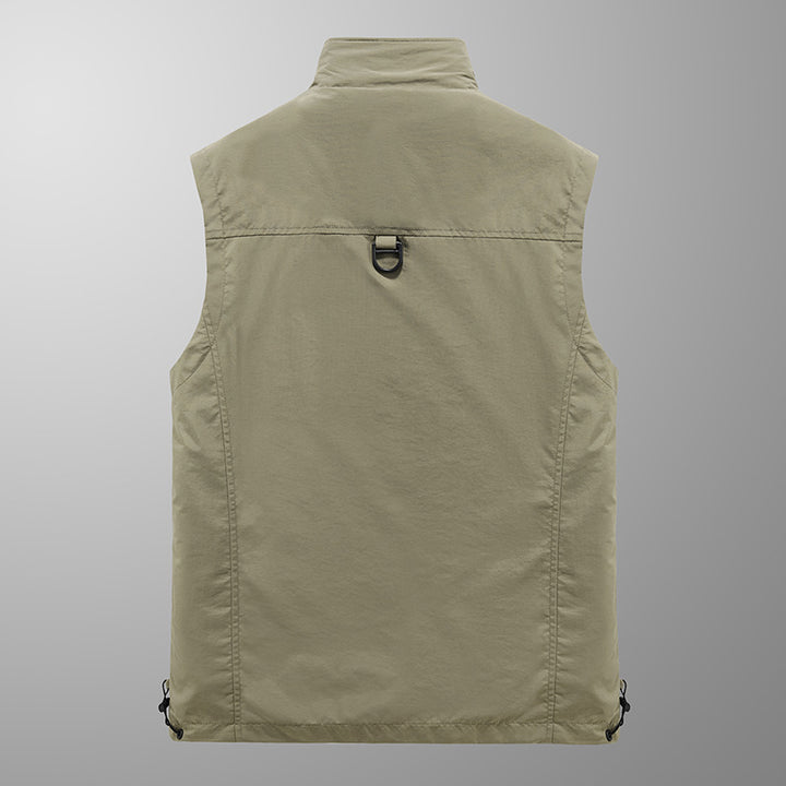 Men's Fleece-Lined Multifunction Utility Vest with Numerous Cargo Pockets and Adjustable Hem Mune Fashion