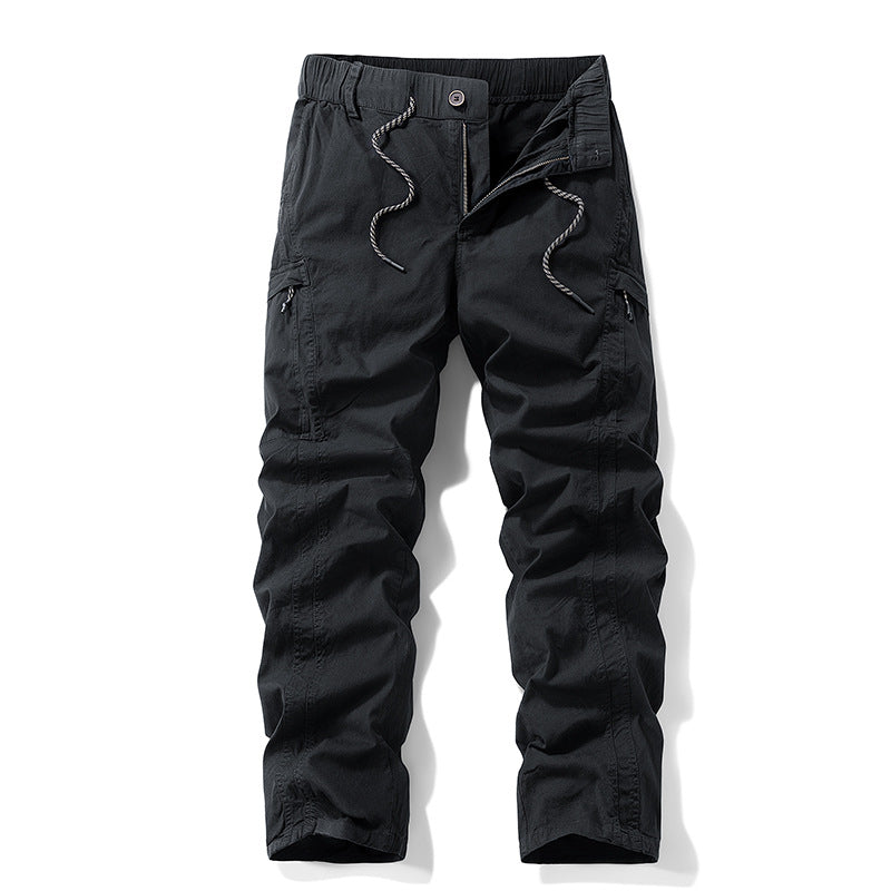 Men's Stretch Utility Cargo Pants with Elastic Waistband and Multiple Pockets Mune Fashion