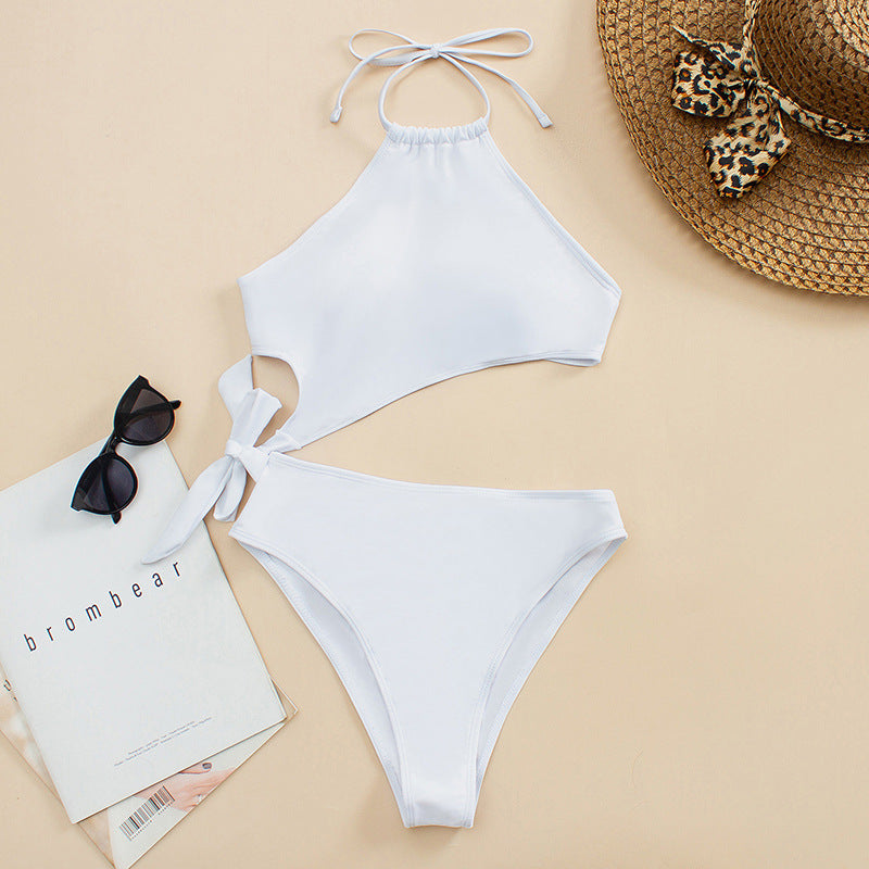 Women's One-Piece Swimsuit with Asymmetrical Cut and Elegant Details Mune Fashion