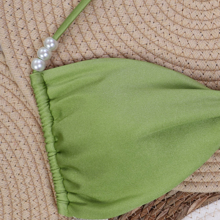 Women's bandeau bikini with elegant pearl strings Mune Fashion