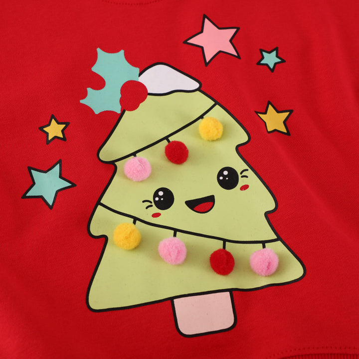 Girl's sweater with festive Christmas tree motif Mune Fashion