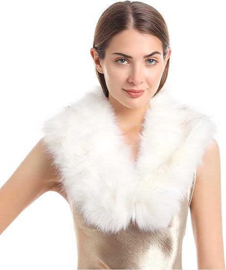Ladies luxurious faux fur stole in loop design with voluminous shawl collar Mune Fashion