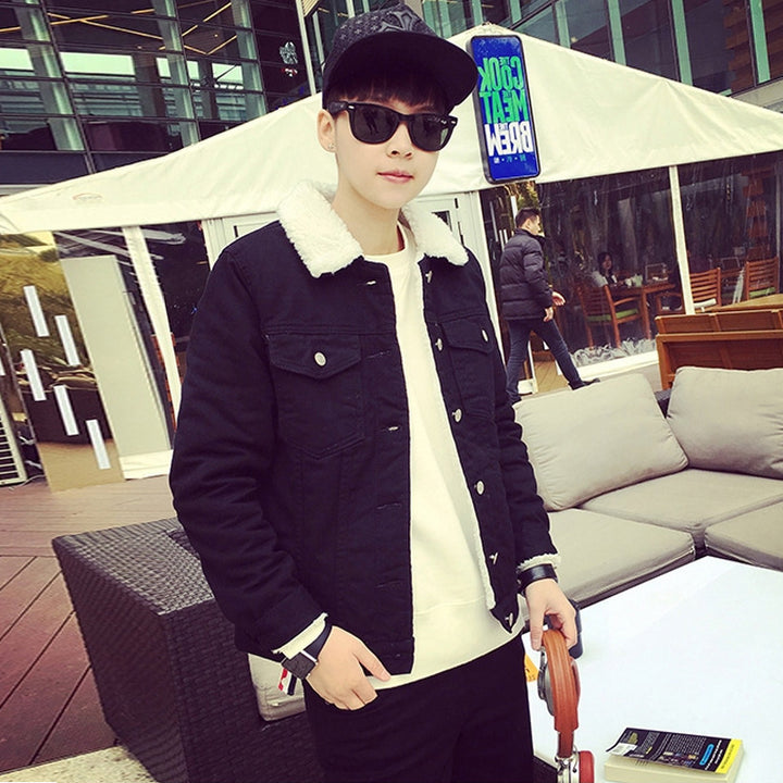 Men's denim jacket with teddy lining Mune Fashion