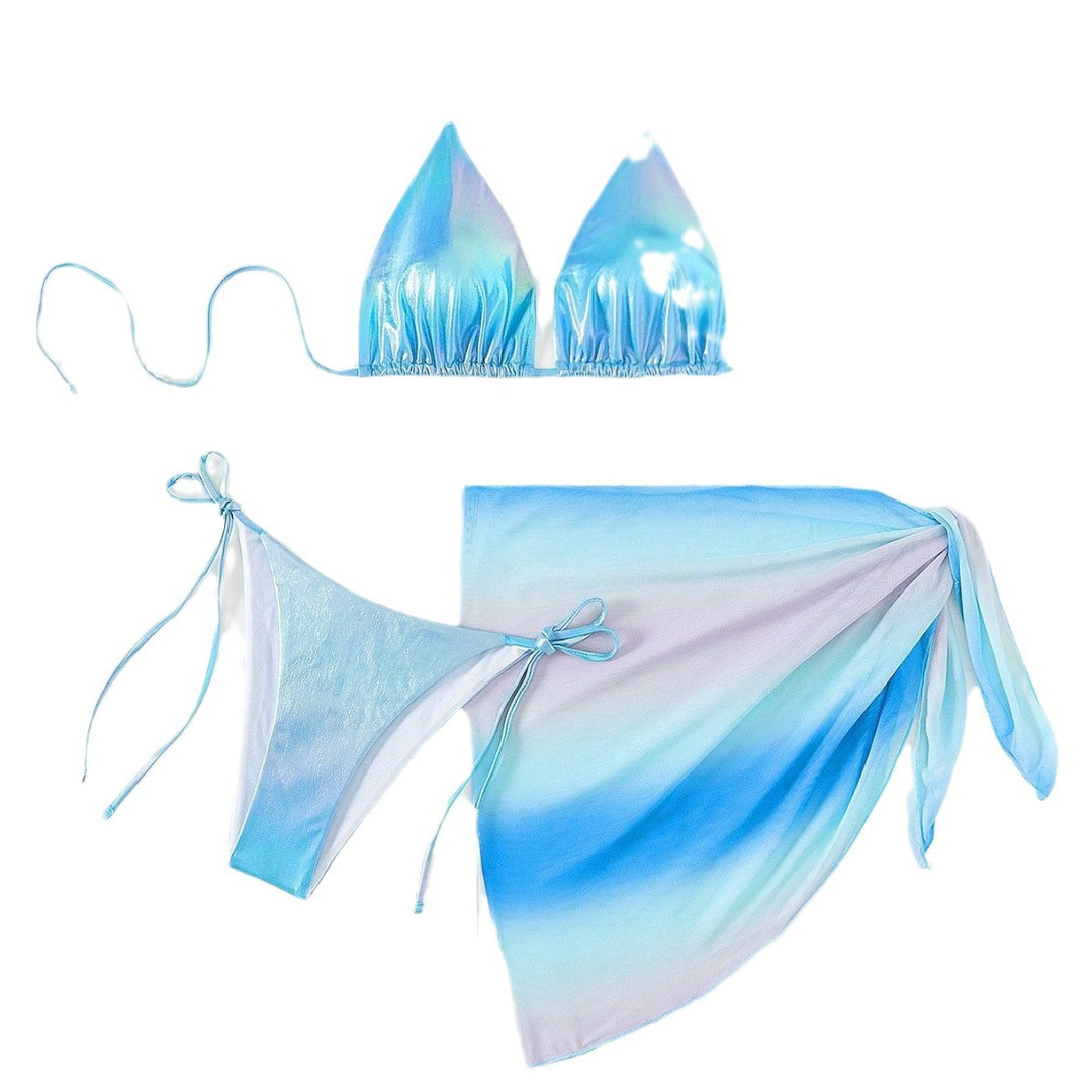 Women Triangle Bikini with playful wrap skirt Mune Fashion