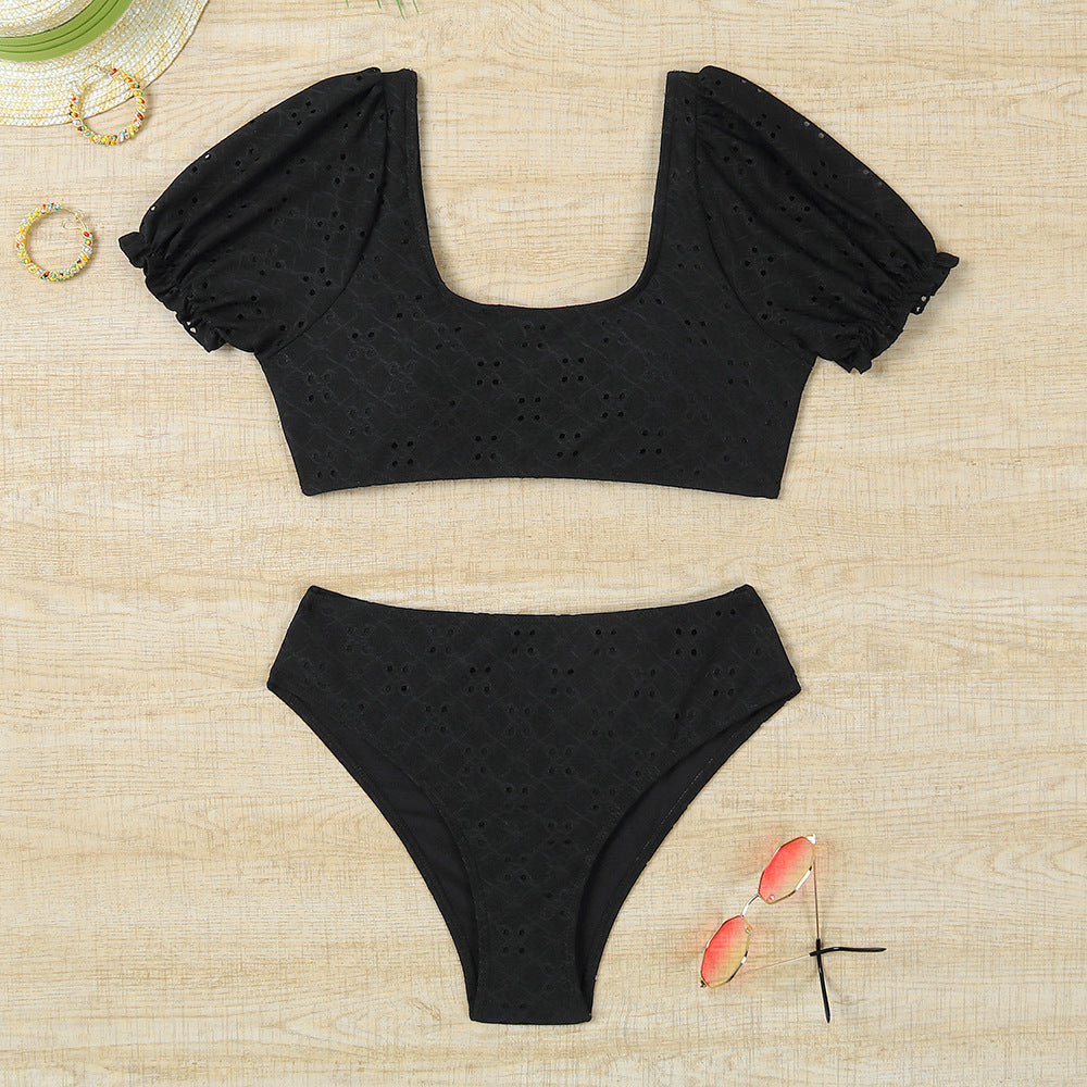 Women's bikini set with puff sleeves and floral details Mune Fashion