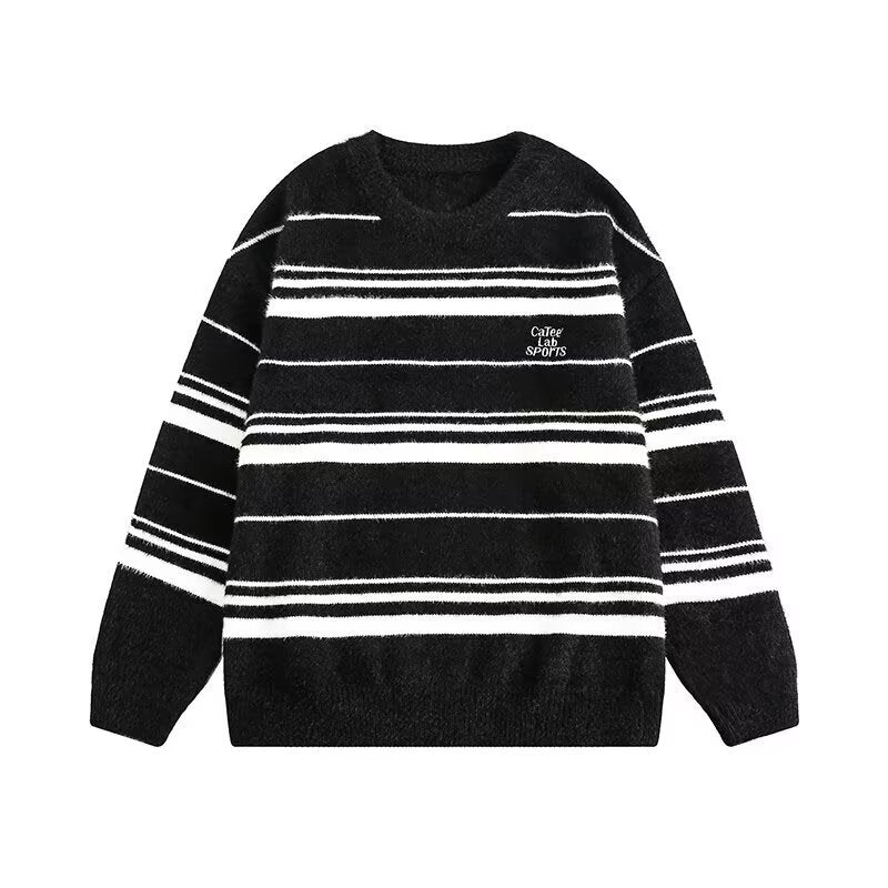 Women's Fashionable Striped Sweater Mune Fashion