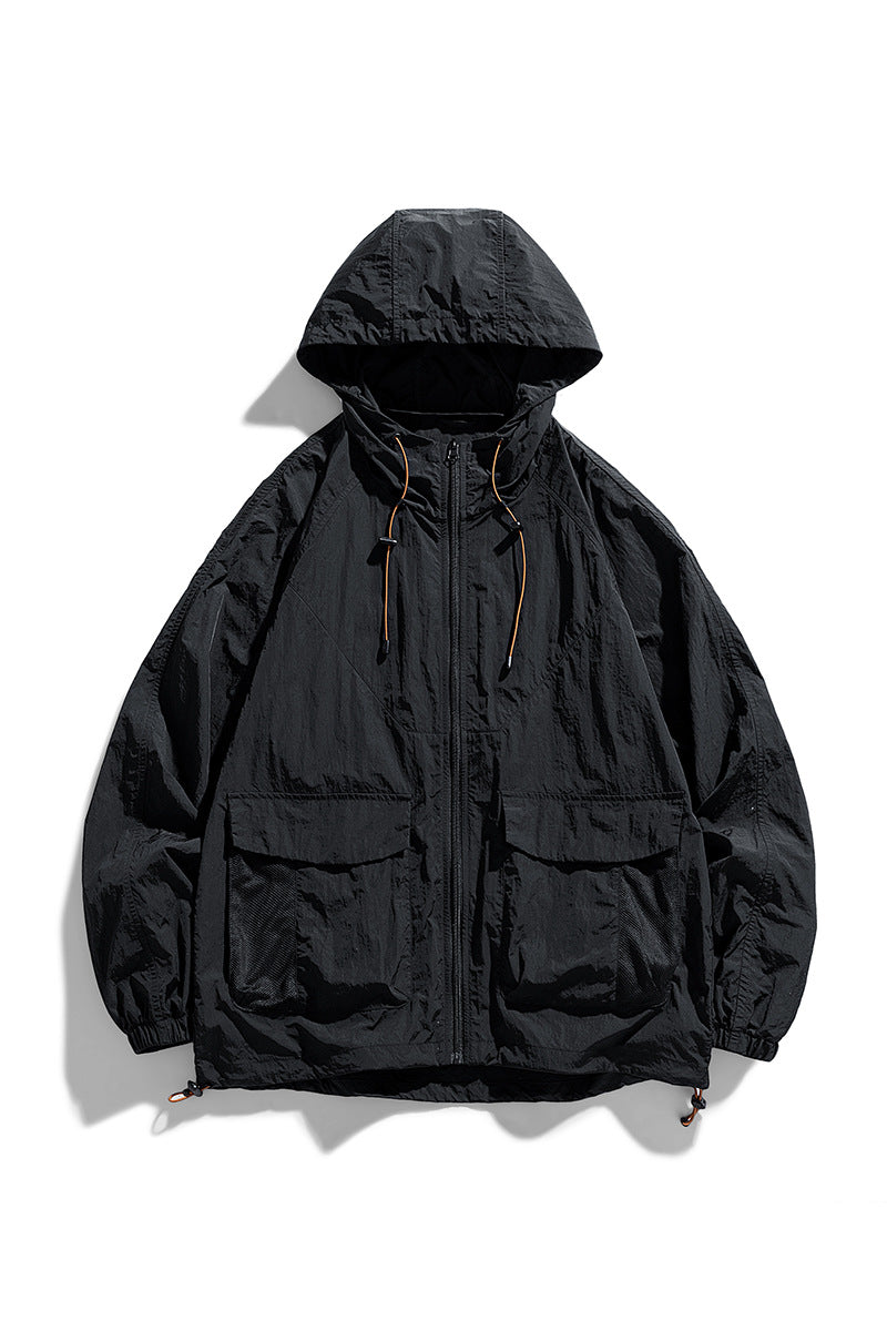 Men's Lightweight Outdoor Jacket with Adjustable Hood System