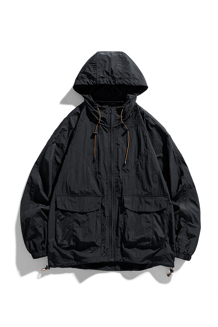 Men's Lightweight Outdoor Jacket with Adjustable Hood System