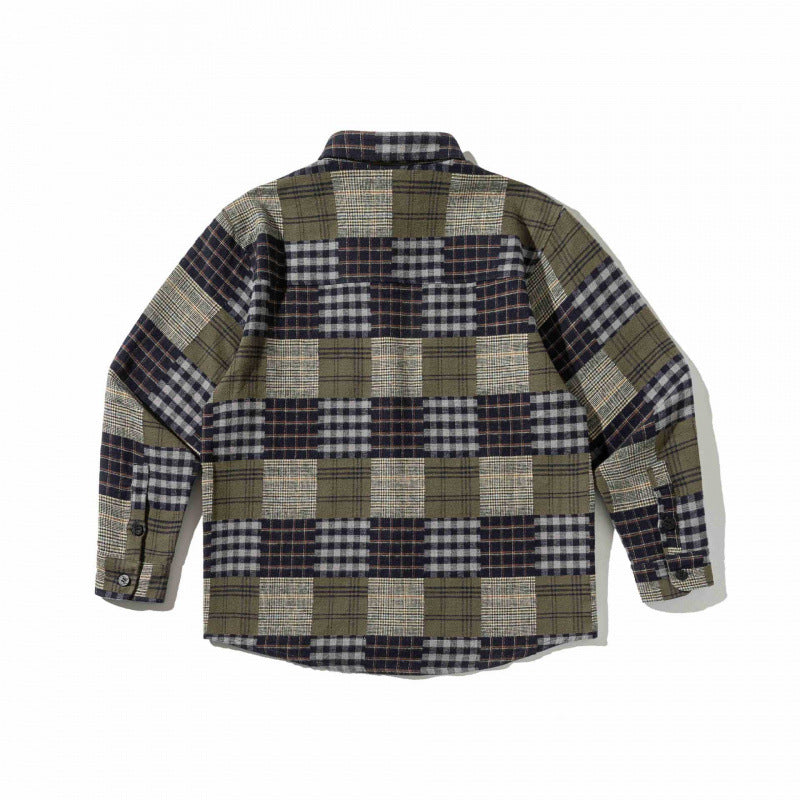 Unisex Checked Overshirt in Boxy Cut made of Brushed Flannel with Patch Chest Pocket Mune Fashion