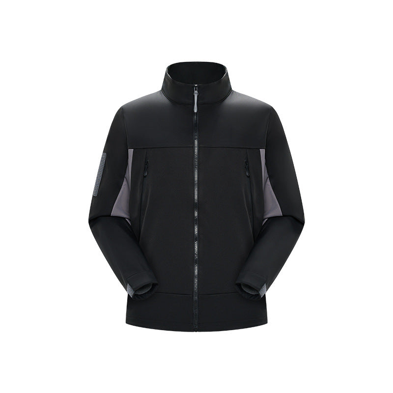 Herren Hybrid-Softshelljacke im Urban-Tech-Look mit hohem Stehkragen und verdecktem Reißverschluss Mune Fashion